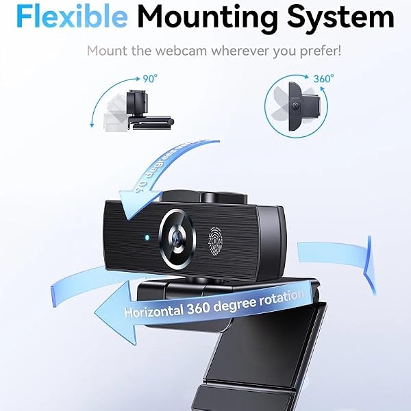 DDYYDS 4K Web Camera 1080P 60fps Webcam Built-in Noise Cancelling MIC for Conference Video Calling - 2