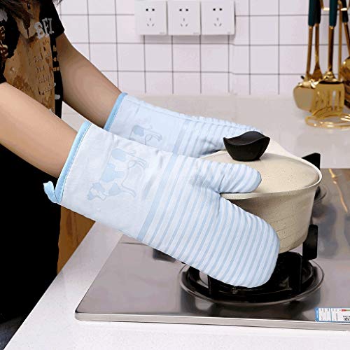 Guantes de cocina resistentes al calor para horno, parrilla, de silicona, un par de guantes de barbacoa para hornear