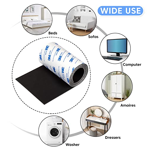 Furniture Pads For Hardwood Floors, Non Slip Furniture Grippers Self Stick Silicone Pads, Anti-Scratch Rubber Floor Protectors For Furniture, 4 X 40 Inch Self Adhesive Rubber Feet #TOP5