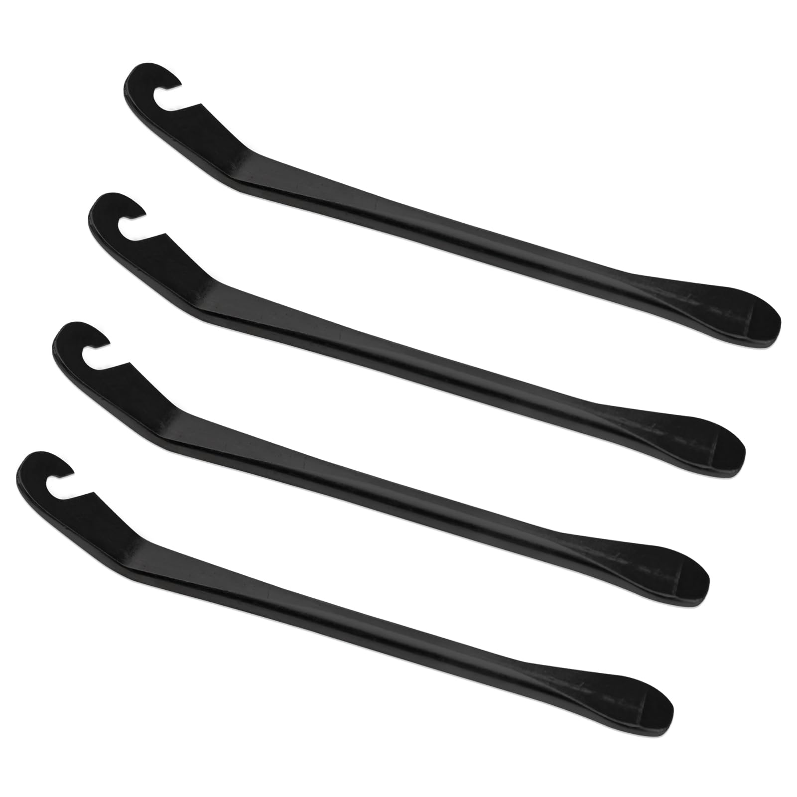 Huakaile Bike Tire Levers Tyre Spoon Stainless Steel Changing Tool for Changing Road & Mountain Bike Tubes Premium Bicycle Accessories with Hook Repair Tire Tool (Black, 4)