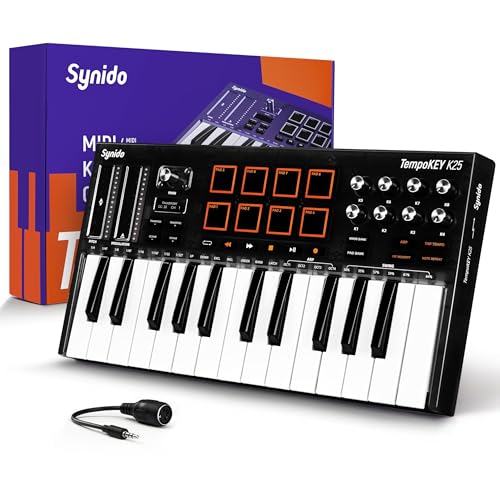Amazon.co.jp: Synido USB C MIDI キーボードコントローラー 25キー 8