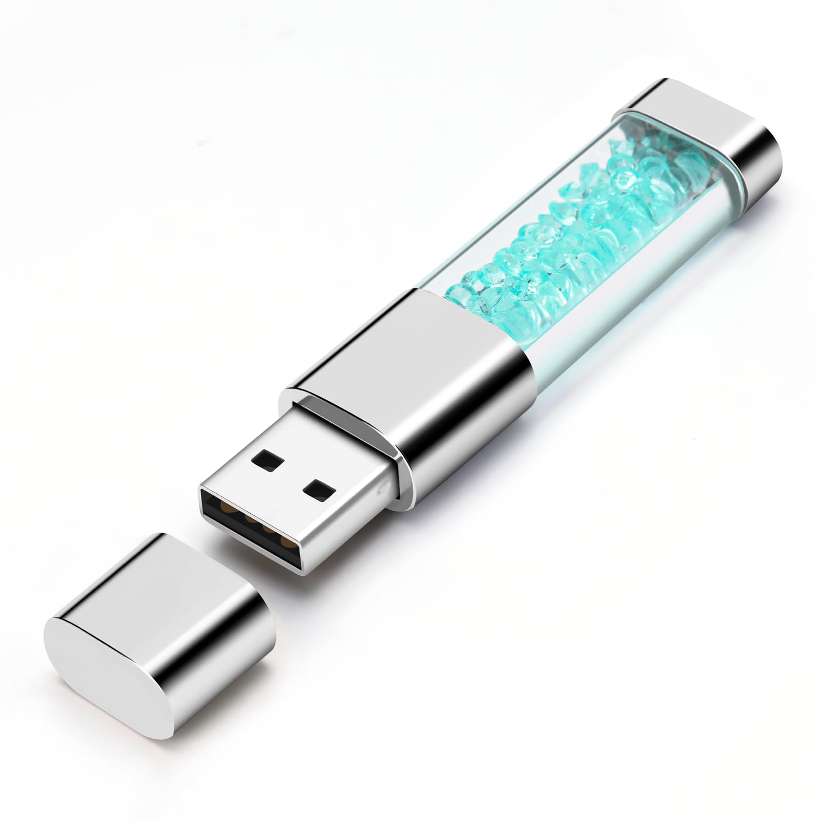 32GB USB Stick - Niebieski Kryształowy Pendrive w Kształcie Pamięci Flash