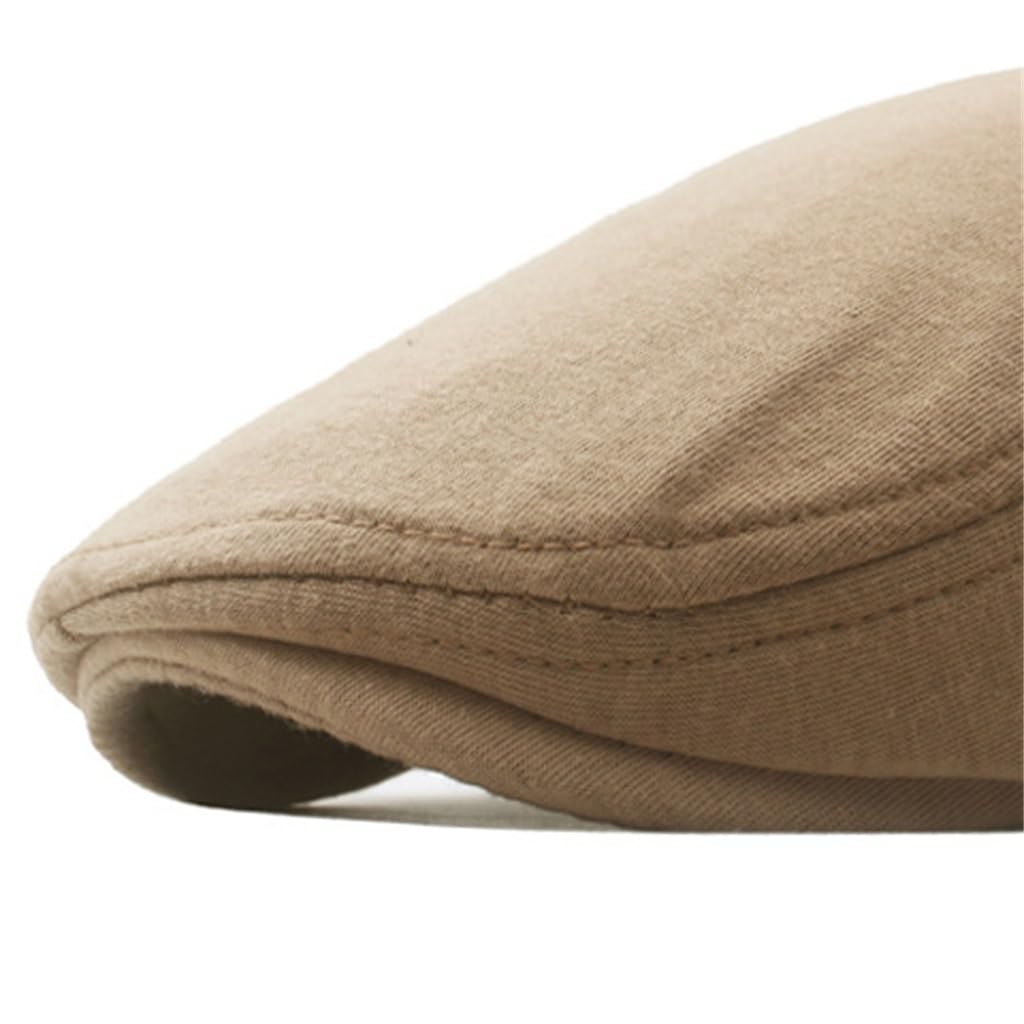 Khaki Adjustable Newsboy Cap Tweed Beret Wind Duck Tongue Cap Forward Cap