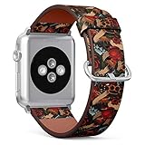 Compatible with Apple Watch Series 7/6/5/4/3/2/1 (Big Version 42/44/45 mm) Leather Wristband...