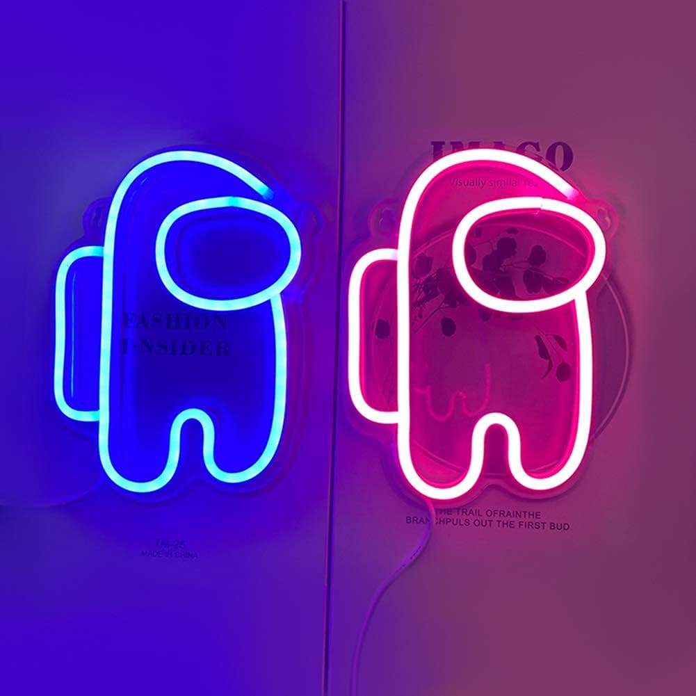 Bеѕt Dеаl 🛒 Among Us Blue Neon Light Neon Sign for Wall Decor USB Powered Light Up Suitable for Bedroom, Game Room, Club Decoration Prоduсt Dеаl Among Us Blue Neon Light Neon Sign for Wall Decor USB Powered Light Up Suitable for Bedroom, Game Room, Club Decoration