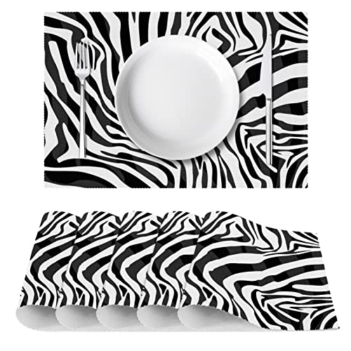 Set de table antidérapant léopard noir et blanc pour protéger la table - 3