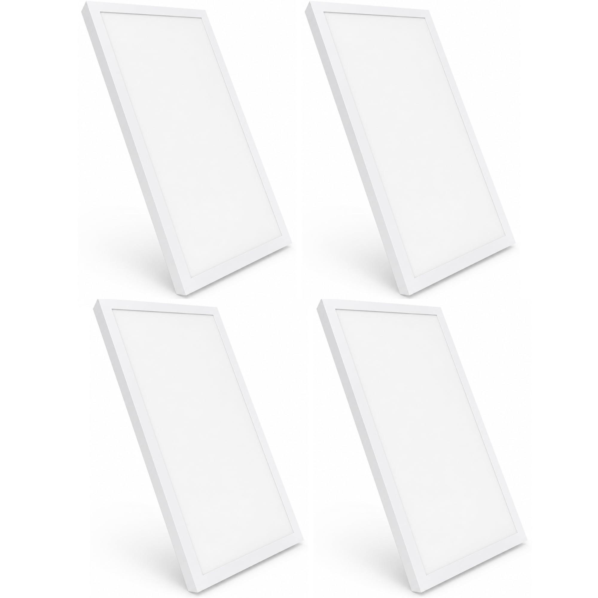 Jandei - Pack x4 Panel Plafón LED de Superficie Retroiluminado 60x30cm, Potencia 40W, 3600 Lumenes, Marco Blanco, Driver Incluído. Blanco Frío 6000k