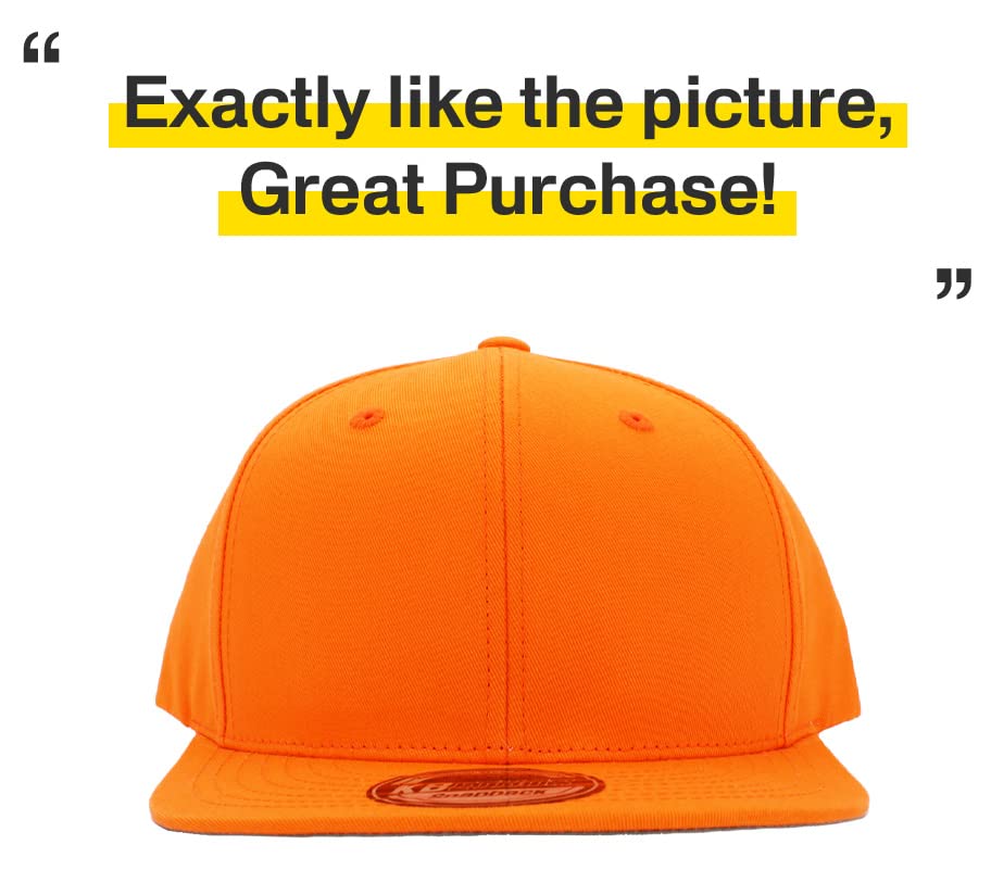 Image of KBETHOS Classic Snapback Hat Blank Cap Underbrim Cotton Wool Blend Flat Visor Adjustable Unisex