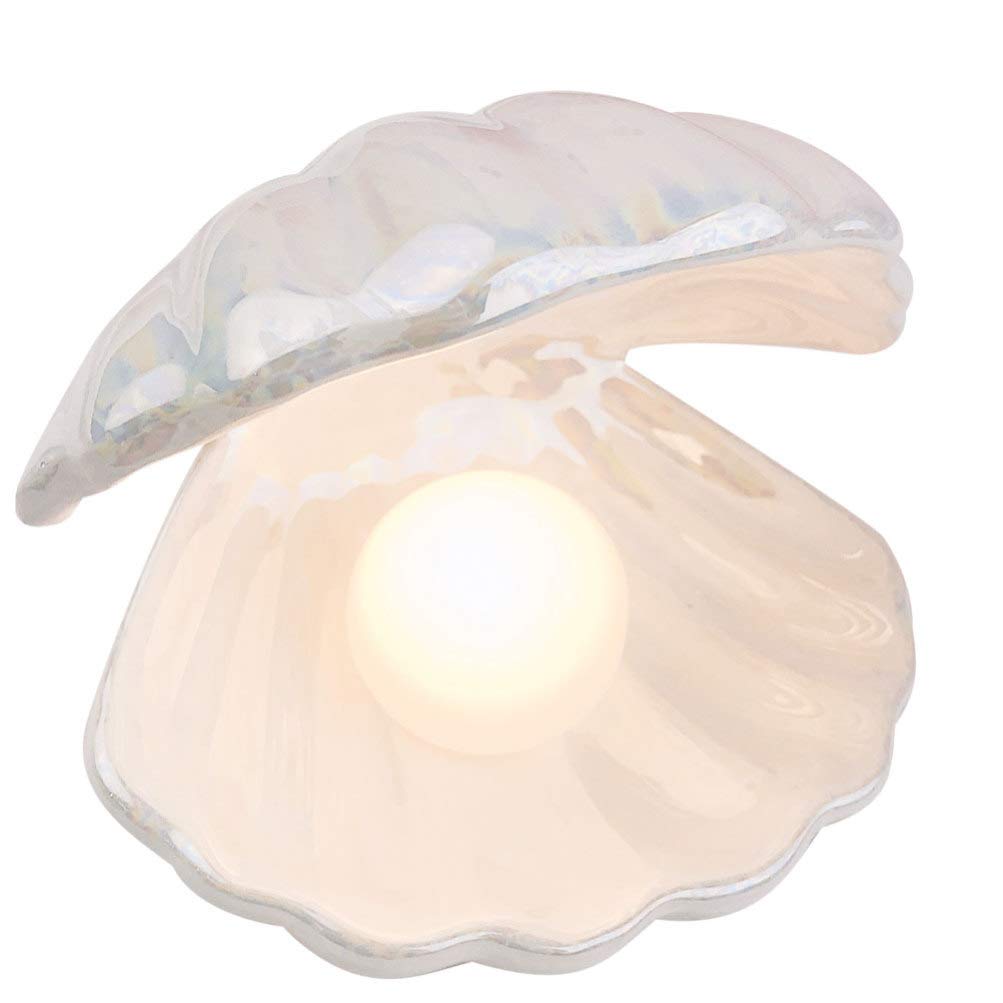 BESPORTBLE Pearl in Shell Light Oysters with Pearls inside Mediterranean Style Decor Shell Pearl Room Light Decor Conch Shell Nursery Room Decoration Mermaid White Girl The Mediterranean