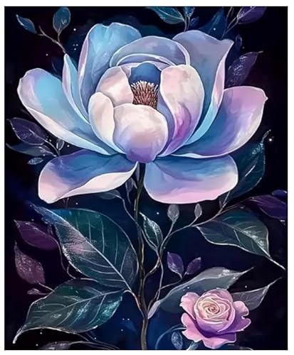 XFENDOUDOU Kreuzstich vorlagen zählmuster Schöner Blumenstrauß DIY Kreuzstich Stickpackungen Vorgedruckt Sticken Set16x20inch