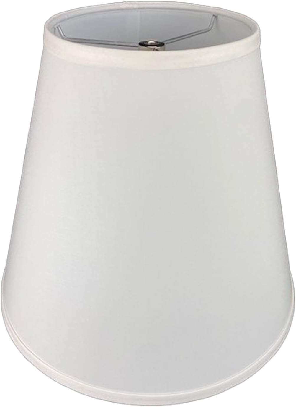 FenchelShades.com Lampshade 7" Top Diameter x 14" Bottom Diameter x 12" Slant Height with Washer (Spider) Attachment for Lamps with a Harp (Linen White)