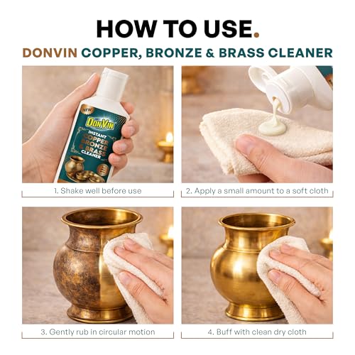 Image of Copper, Bronze & Brass Cleaner Liquid | 200 ML | Removes Tarnish & Restores Shine | Zero Scratches | Non-Toxic Formula | Suitable for Drinkware, Cookware, Idols & Diyas