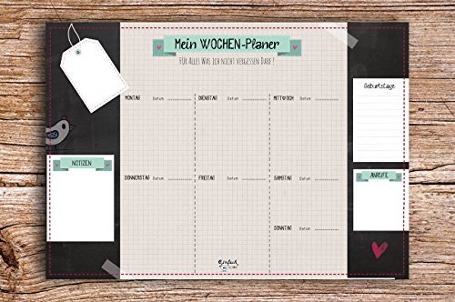 Mein Wochenplaner A3 Schreibtischunterlage Tafel