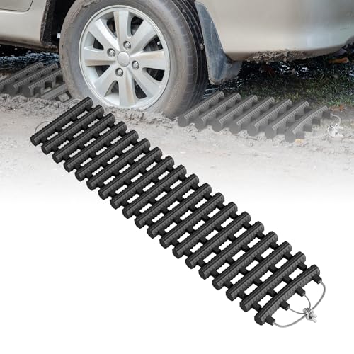XMTECH 2 Stück 80cm Faltbare Traktionshilfe Set mit Tragetasche– Anfahrhilfe für Wohnmobil, Offroad, Camping und Notfälle, Ideal für Schnee, Eis und Schlamm, Leicht und Tragbar