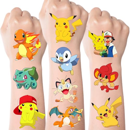 52Pcs Cute Monster Temporary Tattoos Stickers for Kids Cool Birthday Party Favors Cute Cartoon Decoration Sticker Gifts for Girl Boys Home Activity Class Prizes Carnival Christmas Rewards