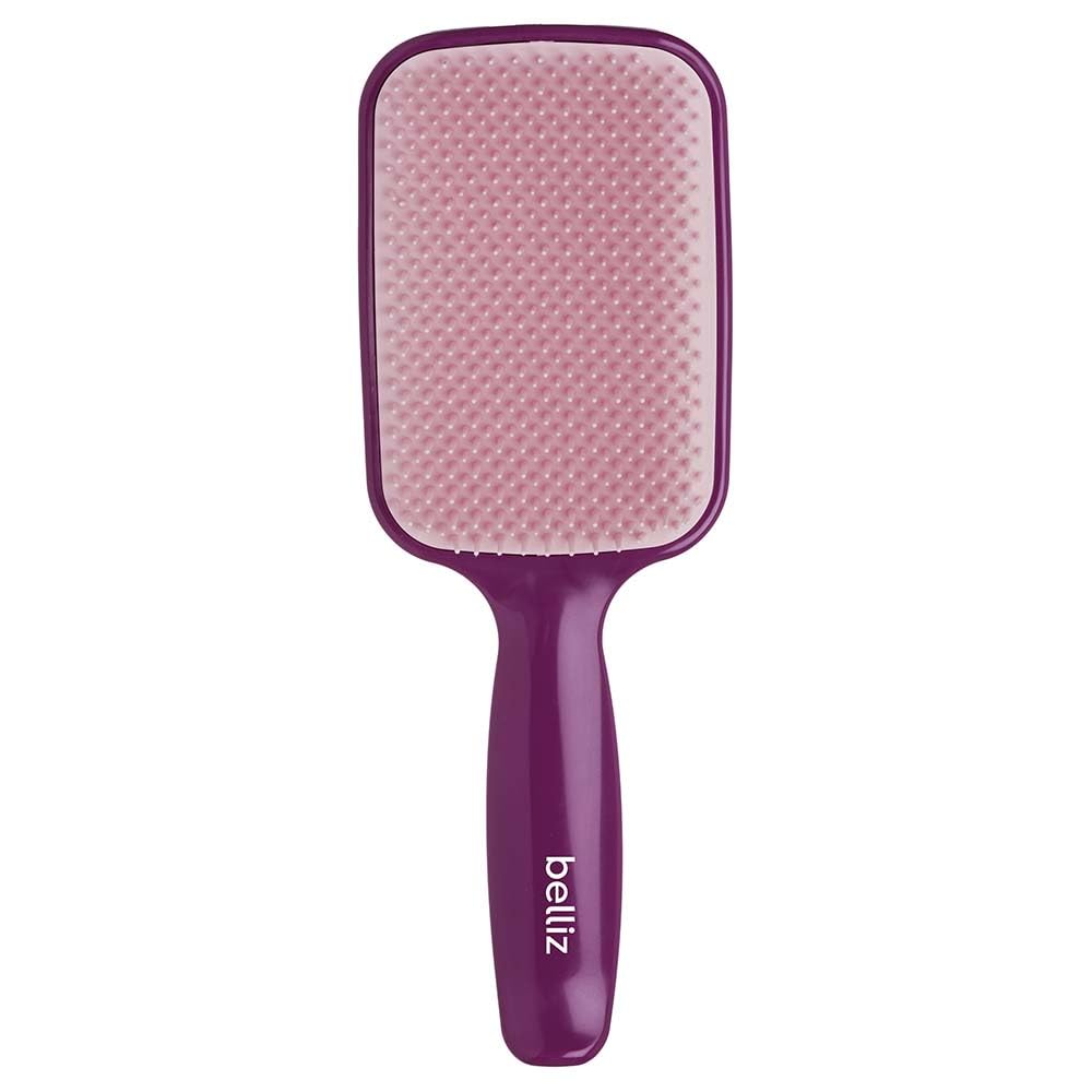 Belliz, Escova de Cabelo Flex, Raquete, Cor Cassis, Desembaraça fios secos e molhados