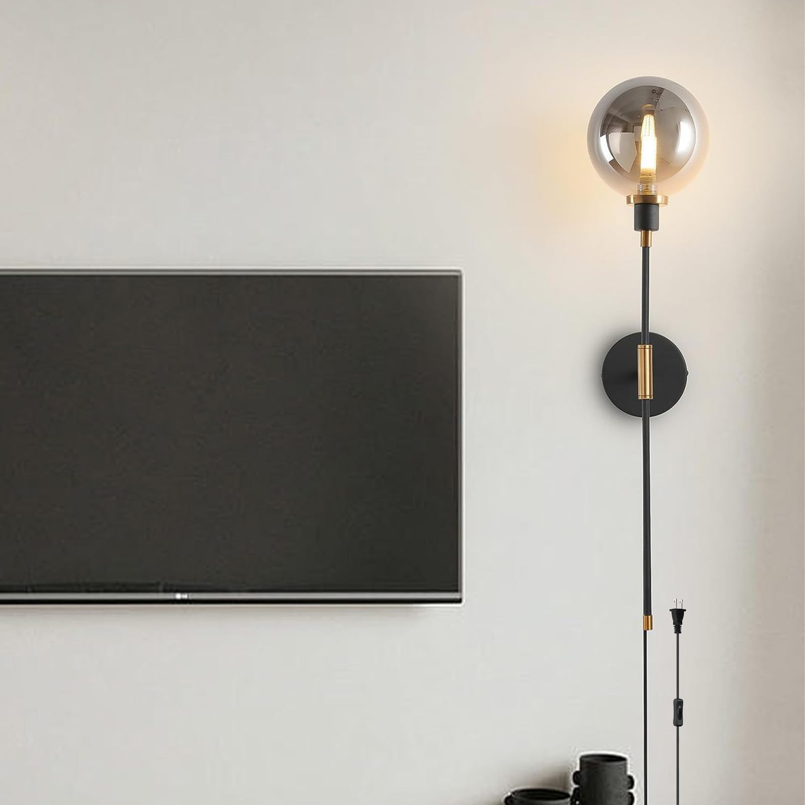 Apliques de pared con interruptor estilo industrial interior vintage E27 8
