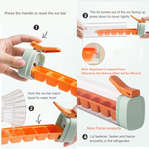 Molde para cubos de hielo con tapadera y contenedor miniatura 3