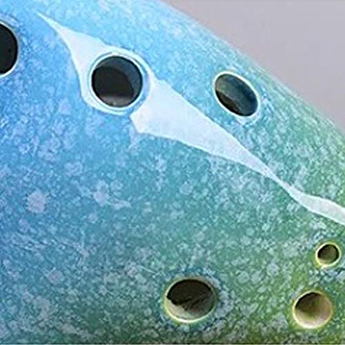 TAMUME Keramik Okarina 12 Loch Alto C Okarina von der Legende von Zelda mit Schutztasche, Halsband und Notenblatt (Limonade)