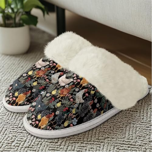 Fluffy Plush Women's House Slippers Comfy Non-slip House Shoes Indoor Bedroom Slippers Warm Shoes4