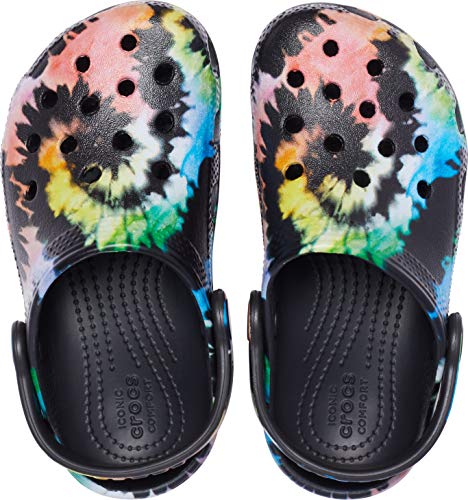 Crocs Unisex Child Classic Tie Dye Clog, Black/Black, 13 Little Kid #TOP3