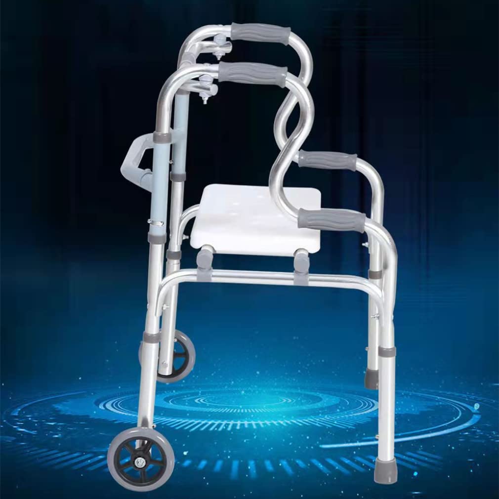 NOBRIM Deambulatore riabilitativo per Anziani Adulti Disabili Assistenza alla deambulazione Lega di Alluminio Telaio in Piedi Strumenti per l'allenamento della Mobilità Deambulatori Pieghevoli