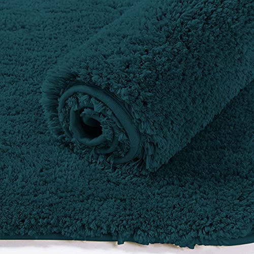 Image of Flooring India Co Newman Rectangular Bath Mat 2500 GSM Super Soft Microfiber Anti Skid Slip Water Absorbent Bathroom Mats for Bedroom, Home, Door (60x90 cm, Teal)