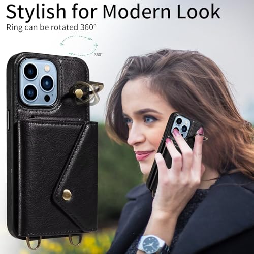 Étui en cuir iPhone 13 Pro noir premium ajusté et antichoc - 6