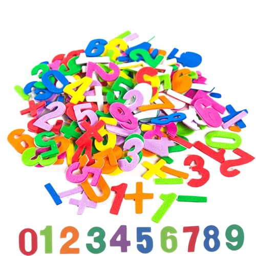 Canollo 130 Stück Moosgummi Zahlen Selbstklebend, Schaumstoff Aufkleber für Kinder Bunt, Aufkleber Zahlen Set, Kinder Sticker zum Basteln, Sticker für Scrapbooking, DIY, Schulprojekte, Lernspiele