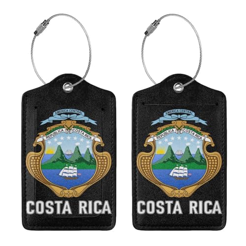 1 PC Coat of Arms of Costa Rica Flag Emblem Leather Luggage