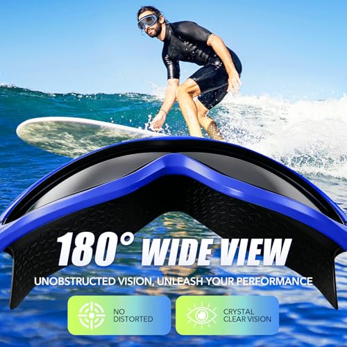 Image of Seago Swim Goggles Adult Youth Anti-Fog Wide Clear View Pool Goggles