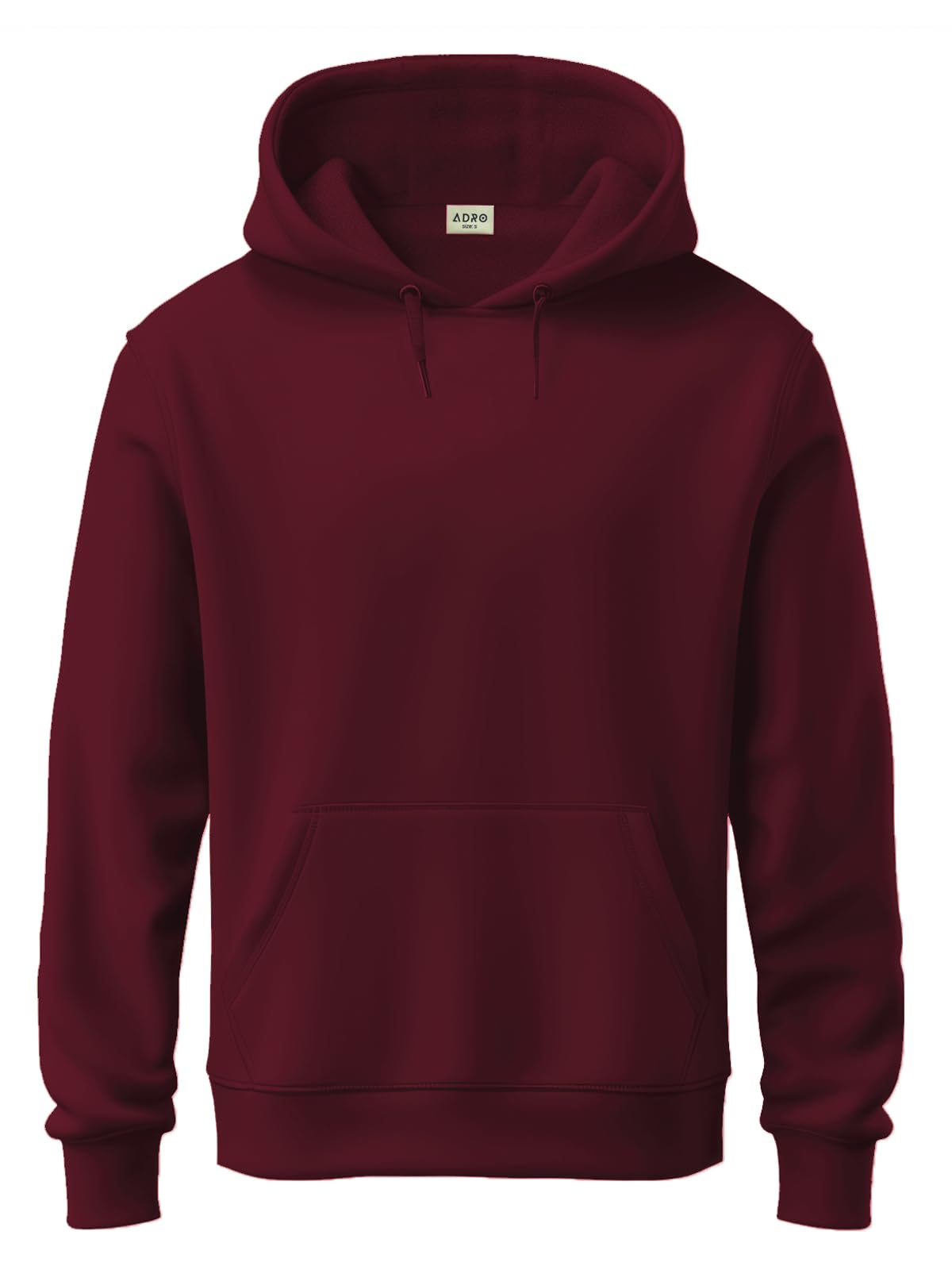 ADRO Sudadera con capucha de algodón para hombre, Granate, Medium