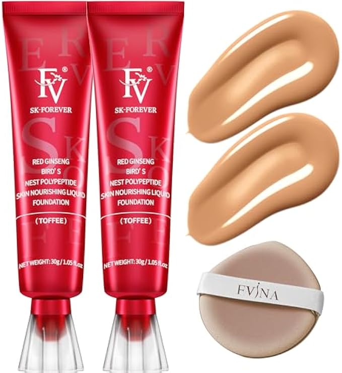 FV Waterproof Foundation, Lightweight & Medium Coverage Foundation with Matte Finish, Oil Control Long Lasting Liquid Foundation Makeup for Oily Normal Skin (Toffee)
