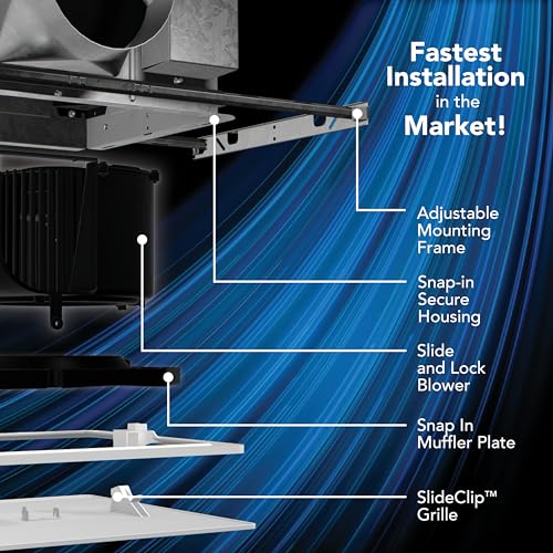 Image of EVOLVE Premium Bathroom Exhaust Fan with Light and Continuous Run, 110-130-150 Selectable CFM