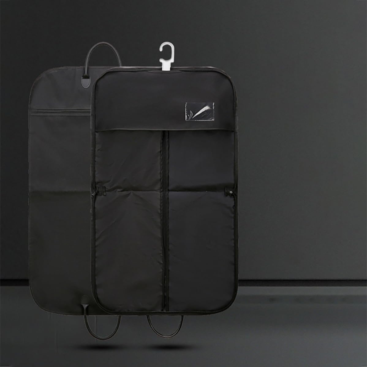 Borsa per Indumenti da Viaggio Pieghevole 1 Pezzo in Oxford Nero | Doppie Maniglie, Passaggio per Grucce, per Uso Professionale e Viaggio Leggero, Adatta a Uniformi e Cappotti
