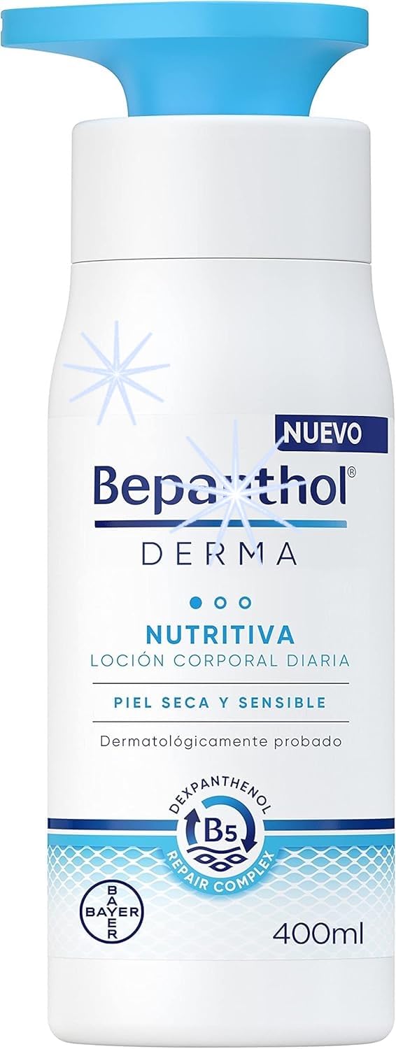 Bepanthole Derma Nutritive Body Lotion, Immediate and Long-Lasting Hydration for Dry and Sensitive Skin, Daily Use, 400 ml