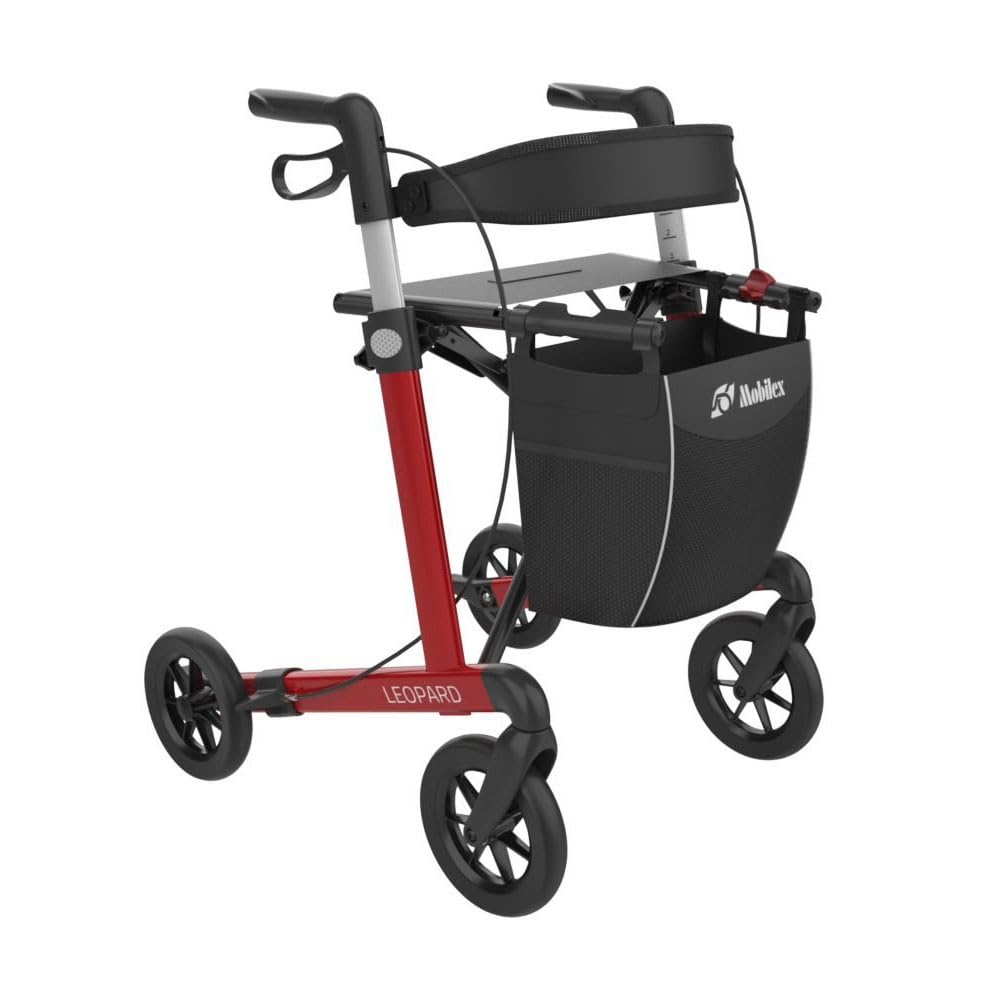 Mobilex Rollator Leopard mit Soft-Rädern rot