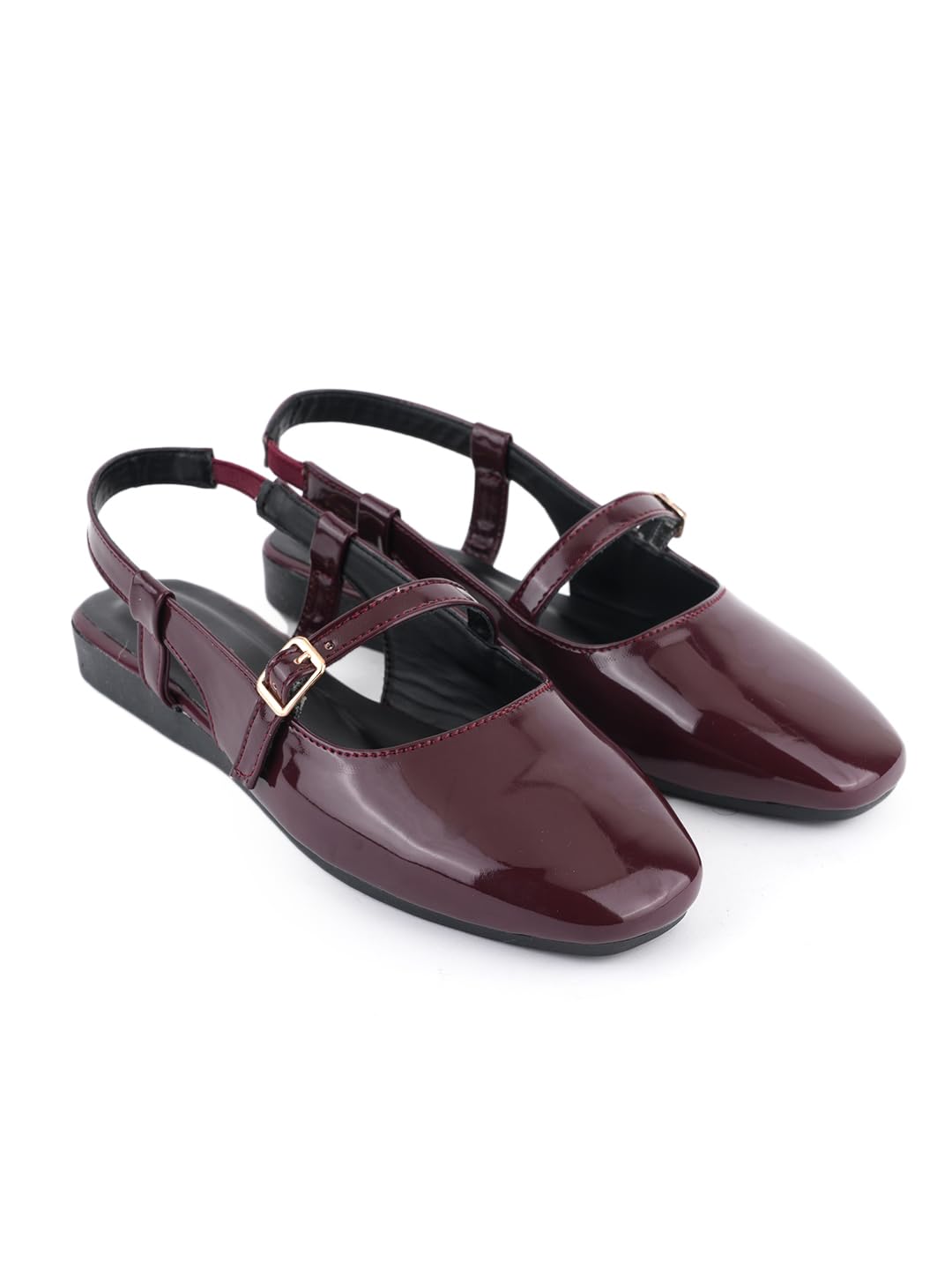 Square Toe Ballerinas with Backstrap for Women-image-28