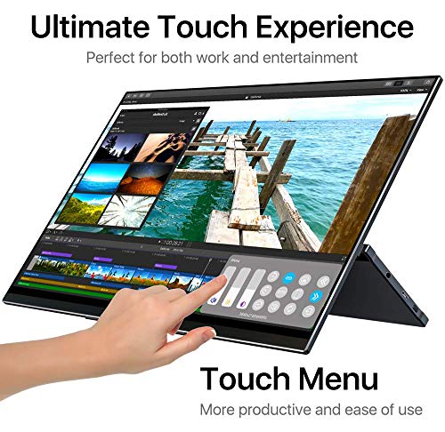 4K Portable Monitor Touchscreen - 15.6 Inch Uhd Multi Touch Auto-Rotating Hdr Freesync Usb-C Portable Display With Kickstand Type-C Mini Hdmi For Laptop Pc Phone Mac Surface Xbox Ps4 Switch (Renewed) #TOP4