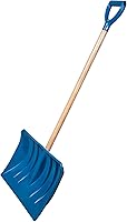 FARM-TUFF 18in Heavy Duty Multi-Purpose Shovel - Non-Stick Blade, Ash D-Grip Handle for Snow Removal, Grain Scooping, Barn Cleanup