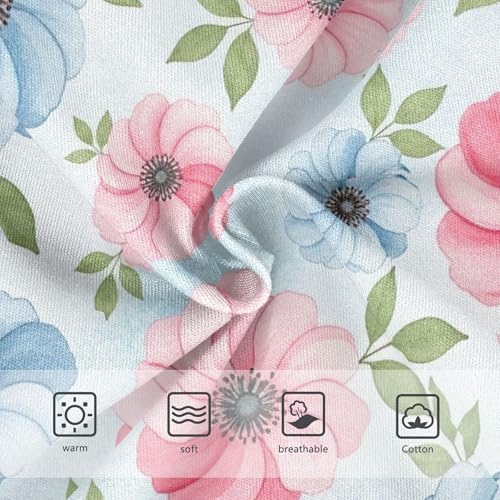 Flower Girls Underwear Toddler 2t Cotton Panties Little Girl Watercolor Flowers Pink Blue Leaves Briefs Undies Kids3