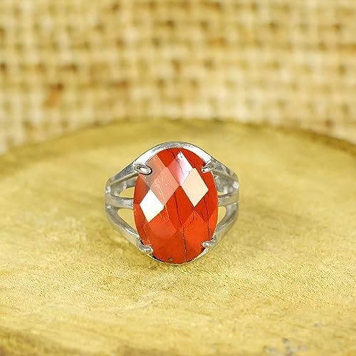 Image of Reiki Crystal Products Adjustable Rings, Round Cutting, Amethyst, Black Tourmaline, Goldstone brown, Green Jade, Lapis Lazuli, Opalite, Red Jasper, Rose Quartz, Tiger eye, Gemstone Ring