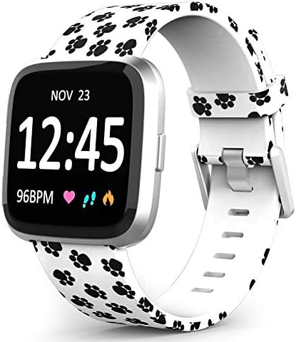 TreasureMax Bands Compatible with Fitbit Versa/Fitbit Versa 2/Fitbit Versa Lite for Women Men,Silicone Fadeless Pattern Printed Replacement Floral Bands for Fitbit Versa Smart Watch