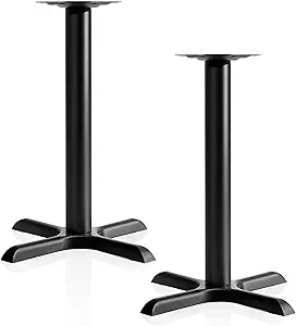 Leinuosen 2 Pack Restaurant Table Base, 22"x22" Cast Iron X-Base, 28" Tall