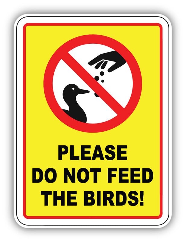 Generic Do Not Feed The Birds Sticker - Durable Adhesive UV-Resistant Waterproof Vinyl Sticker Decal for Car Bumper, Laptop, Water Bottle, Wall, and