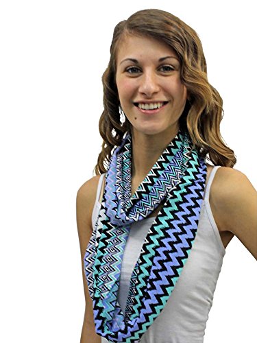 Multi-Tone Chevron Striped Zigzag Pattern Infinity Scarf3