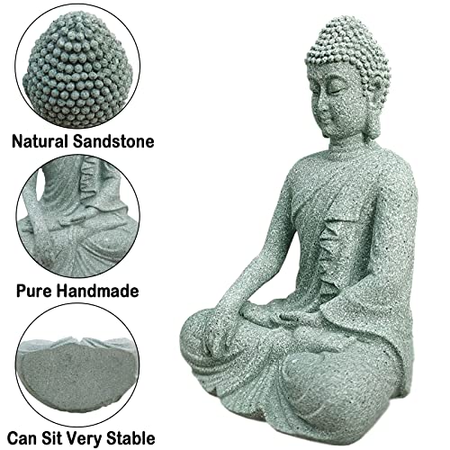 Image of Livelyfish Asian Stone Buddha Figurines for Aquarium Zen Garden Fish Tank Statue Decorations Mini Stone Buddha Zen Garden Sculptures Decor,Gift