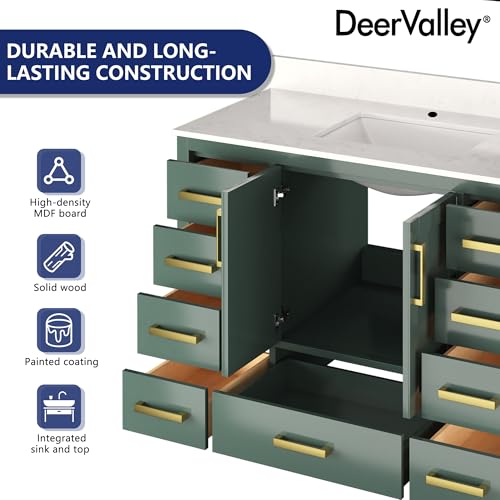 Image of DeerValley 48 inch Bathroom Vanity Set with Ceramic Top Sink
