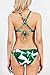 CUPSHE Fashion Women's Green Ginkgo Leaves Printing Halter Padding Bikini Set Beach Swimwear (M)