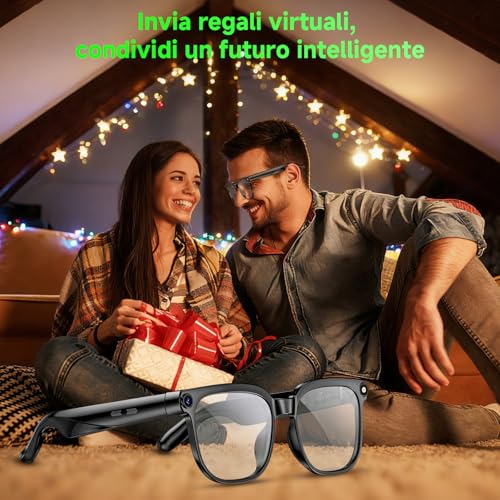 Occhiali Smart Con Fotocamera 8Mp,Smart Glasses Ai,Occhiali Intelligenti Con Fotografia/Registrazione/Chiamate Intelligenti/Musicale/Traduzione/Riconoscimento Immagini, Lenti Con Filtro Luce Blu - 8